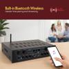 Pyle 500W 4-Channel Karaoke Bluetooth Amplifier / Home Stereo Receiver for Wireless Music Streaming - with AUX - FM - RCA - Sub Out - USB - A / SD MP3 Player - Mic Input with Echo, Vol, Talk-Over view 3