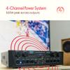 Pyle 500W 4-Channel Karaoke Bluetooth Amplifier / Home Stereo Receiver for Wireless Music Streaming - with AUX - FM - RCA - Sub Out - USB - A / SD MP3 Player - Mic Input with Echo, Vol, Talk-Over view 4