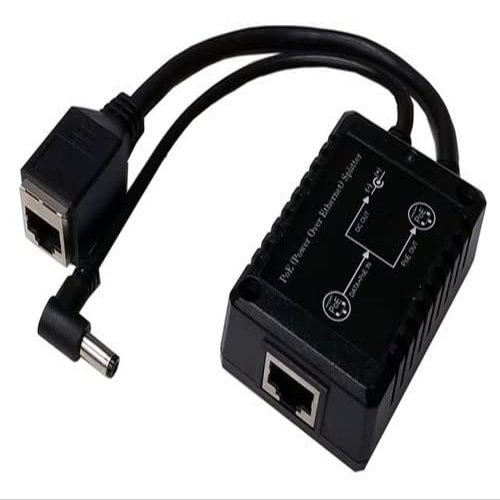 36-60VDC 802.3af/at POE Input, 48V .3A PoE and 24VDC .5A, 15W Total Output, POE Splitter/Voltage Converter, -25 to +50C, 5.5/2.5/2.1mm DC Barrel, 6" Cable, 10/100, RJ45 Output Socket