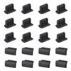 uxcell 20pcs Silicone Mini USB Cap Port Cover Anti Dust Protector 7mmx2mm Black view 1