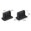 uxcell 20pcs Silicone Mini USB Cap Port Cover Anti Dust Protector 7mmx2mm Black view 2