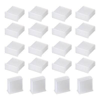 uxcell 20pcs Plastic USB Cap Port Cover Anti Dust Protector 13mmx5mm for USB 2.0 Clear