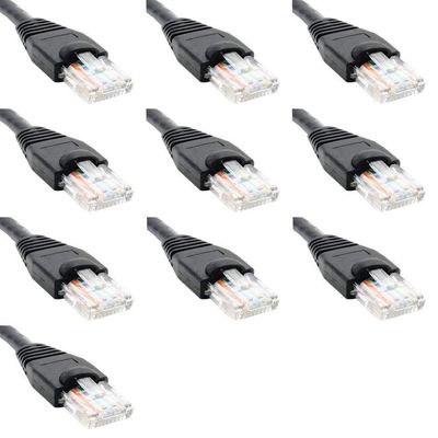 100 Feet Cat6 Slim Ethernet Network Patch Cables Black RJ45 m/m (10 Pack)