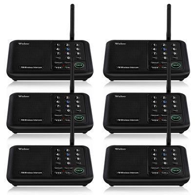 Wuloo Intercoms Wireless for Home 5280 Feet Range 10 Channel 3 Code, Wireless Intercom System for Home House Business Office, Room to Room Intercom, Home Communication System (6 Packs, Black)