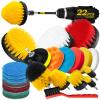 Holikme 22Pack Drill Brush Attachments Set,Scrub Pads & Sponge, Buffing Pads,Power Scrubber Brush,Car Polishing Pad Kit,Wax Applicator Pad,Car Cleaning Kit,Masonry Brushes,Cleaning Supplies view 1