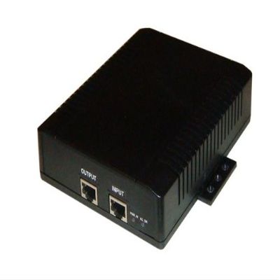120/240VAC Input, 56V 100W Gigabit Passive 4pair PoE Inserter, PoE Pinout: 3,4,5,6V+; 1,2,7,8V-, UL1950, Shielded and Surge Protected, Includes Removeable US Power Cord