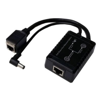 36-60VDC 802.3af/at POE Input, 48V .4A PoE and 12VDC 1A, 15W Total Output, POE Splitter/Voltage Converter, -25 to +50C, 5.5/2.5/2.1mm DC Barrel, 6" Cable, 10/100, RJ45 Output Socket