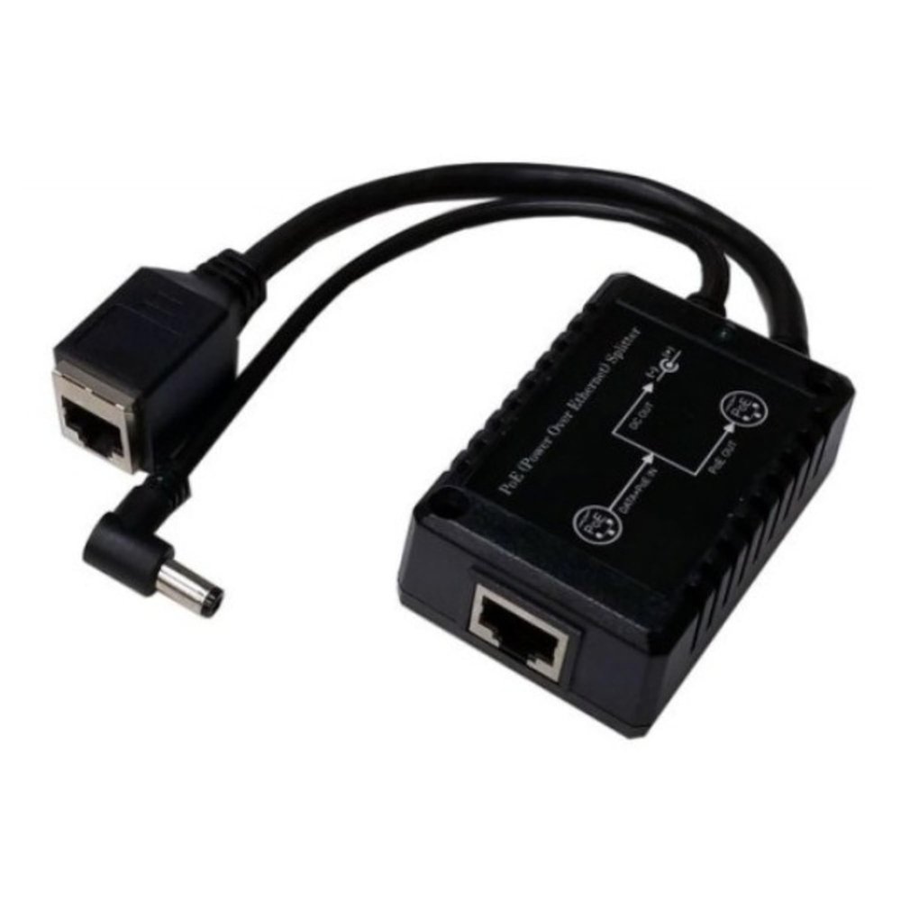 36-60VDC 802.3af/at POE Input, 48V .4A PoE and 12VDC 1A, 15W Total Output, POE Splitter/Voltage Converter, -25 to +50C, 5.5/2.5/2.1mm DC Barrel, 6" Cable, 10/100, RJ45 Output Socket