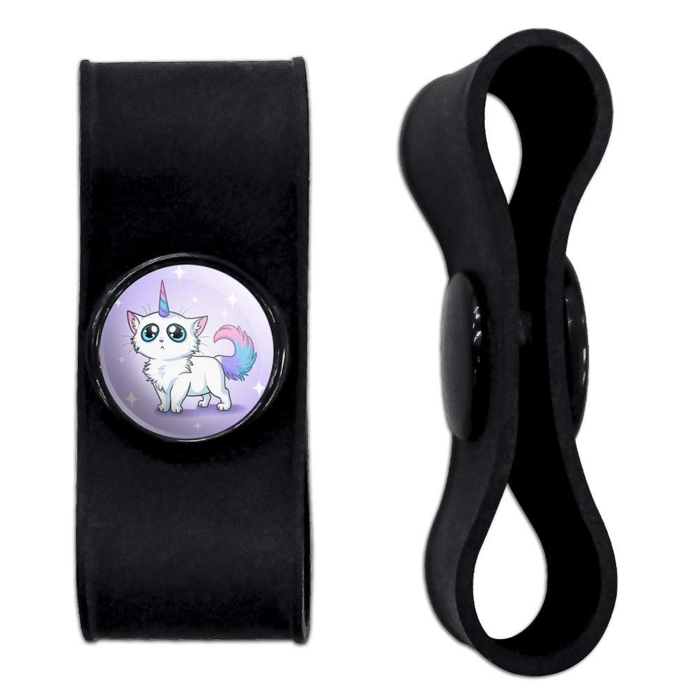 GRAPHICS & MORE Cat Unicorn Headphone Earbud Cord Wrap - Charging Cable Manager - Wire Organizer Set of 2 - White