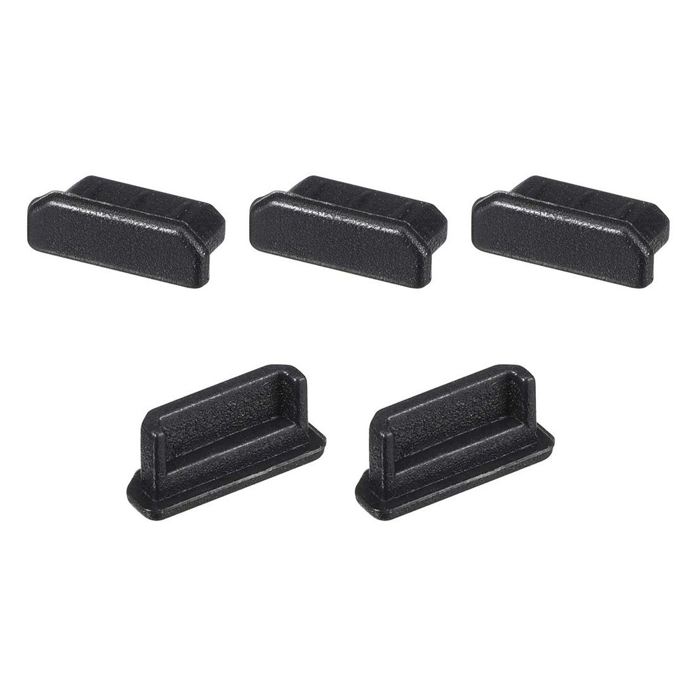 uxcell 5pcs Male Anti Dust Silicone Cover Port Protectors 10mmx2.5mm Black