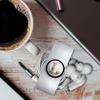 GRAPHICS & MORE Letter L Floral Monogram Initial Headphone Earbud Cord Wrap - Charging Cable Manager - Wire Organizer Set of 2 - White view 3