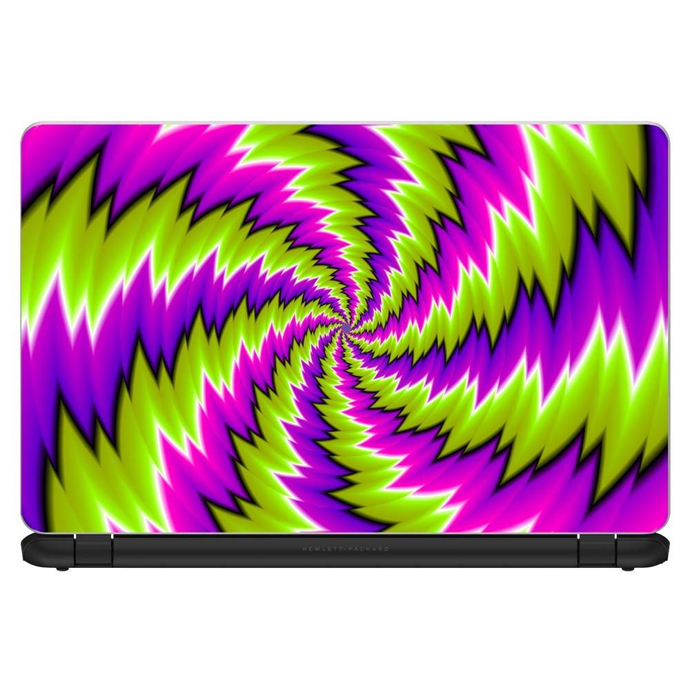 Psychedelic | Custom Fit Made to Order Laptop Notebook Skin Vinyl Sticker Cover Decal Fits 13.3" 14" 15.6" 16" Compatible with All Brands | Psychedelic Moving Purple Green Swirls