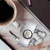 GRAPHICS & MORE Letter R Floral Monogram Initial Headphone Earbud Cord Wrap - Charging Cable Manager - Wire Organizer Set of 2 - White view 3