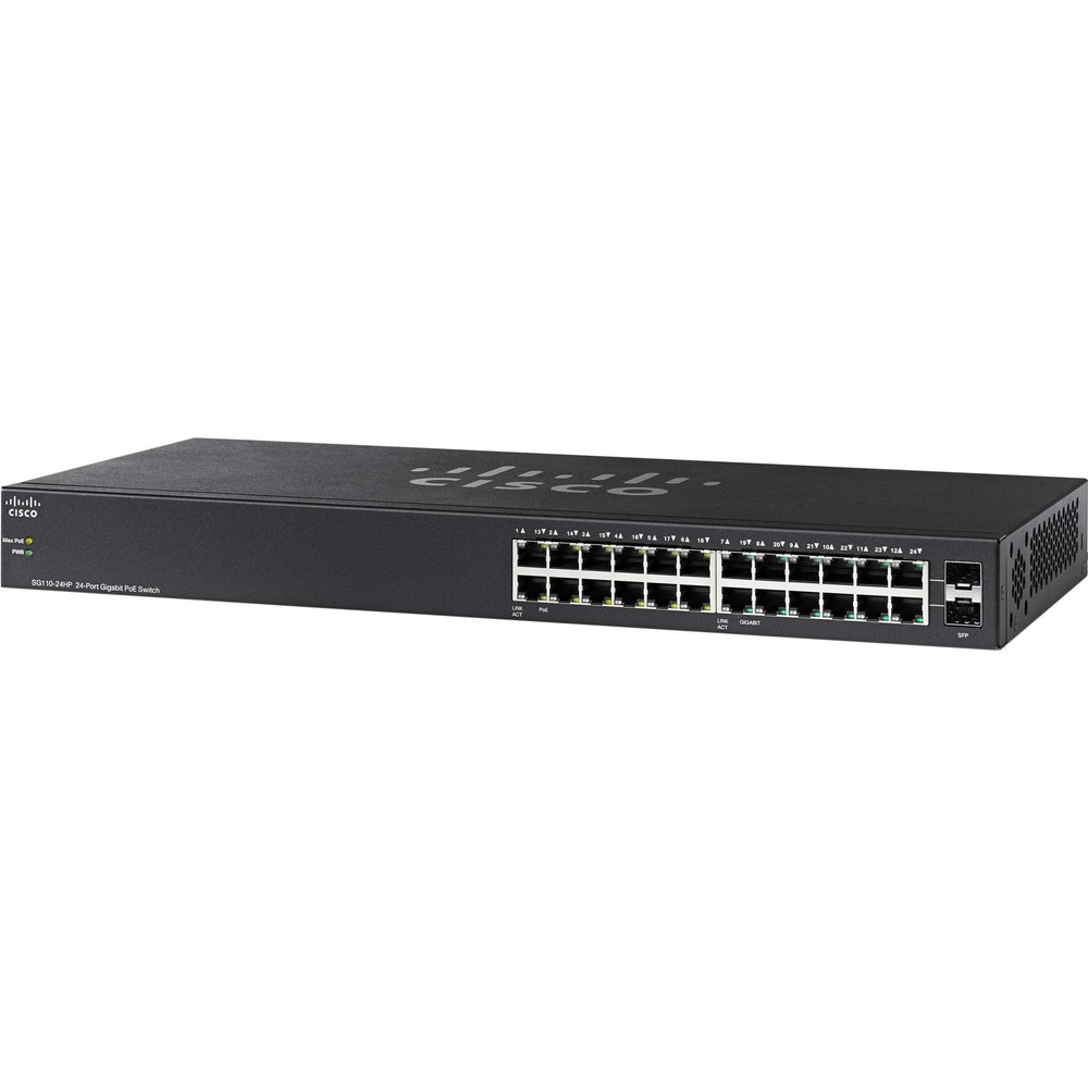 Cisco SG110-24HP 24-Port Gigabit PoE Switch (SG110-24HP-NA) (Renewed)