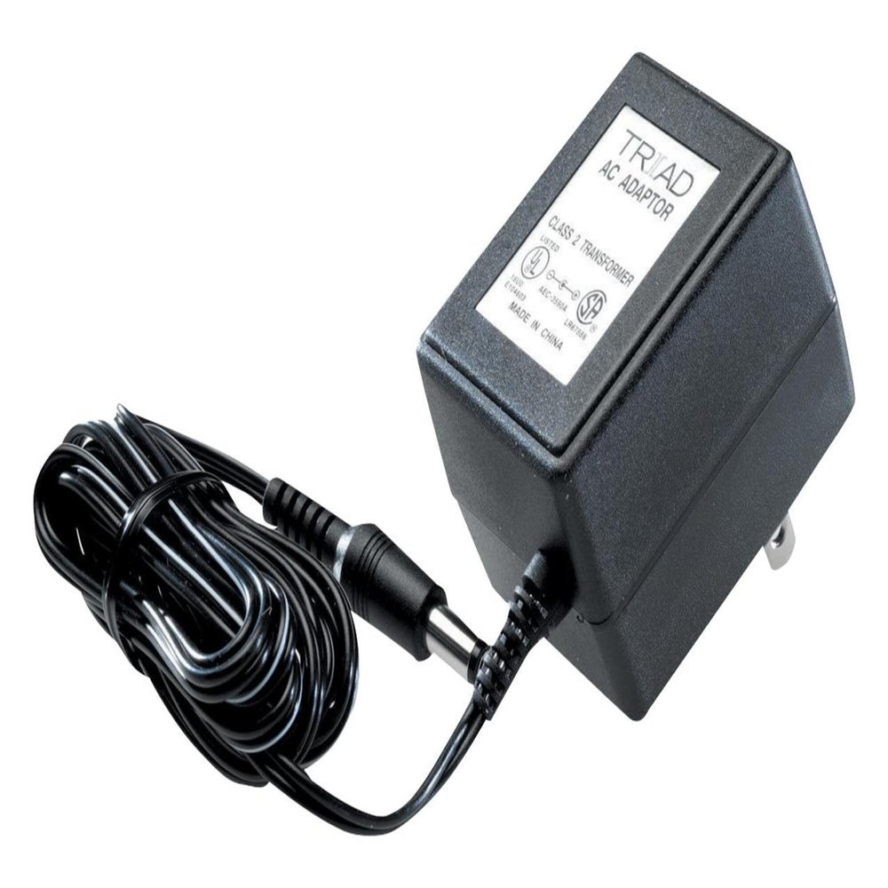 TRIAD MAGNETICS WDU24-1200 Wall Mount AC Adapters 120VAC to 24VDC 1.2A 38W Positive Center, Input Con: NEMA 1-15P, Output Con: Barrel Plug, 2.1mm I.D. x 5.5mm O.D. x 11.0mm, Fixed Blade Input