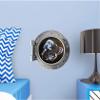 12" Port Scape Astronaut Meteor Ride Porthole Window Wall Decal Removable Wall Sticker Space Ship Window Instant View Boys Bedroom Decor view 2