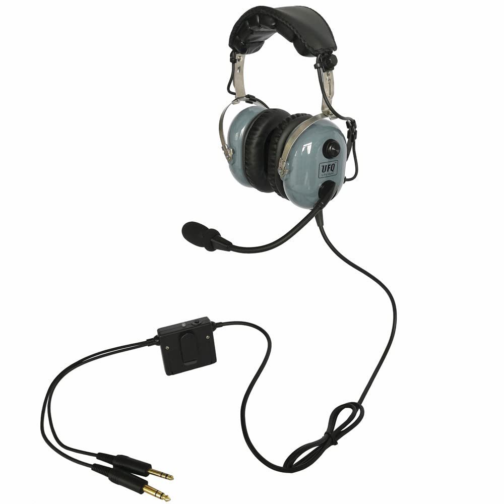 UFQ A28 ANR Aviation Headset Delux Gray Color-with Great ANR Active Noise Reduction Performance,Clear Communication,Also with Hi-Fi Sound for Music and Free with a Headset Bag,Comfortable,Durable