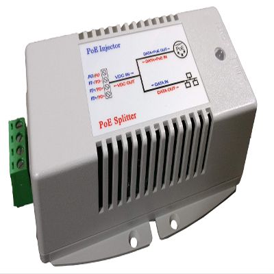 Gigabit Passive PoE Injector/Splitter, 12 to 57V, 4 Pair Power up to 150W, -40 to +70C Operating Temp, 1245(V+), 3678(V-)