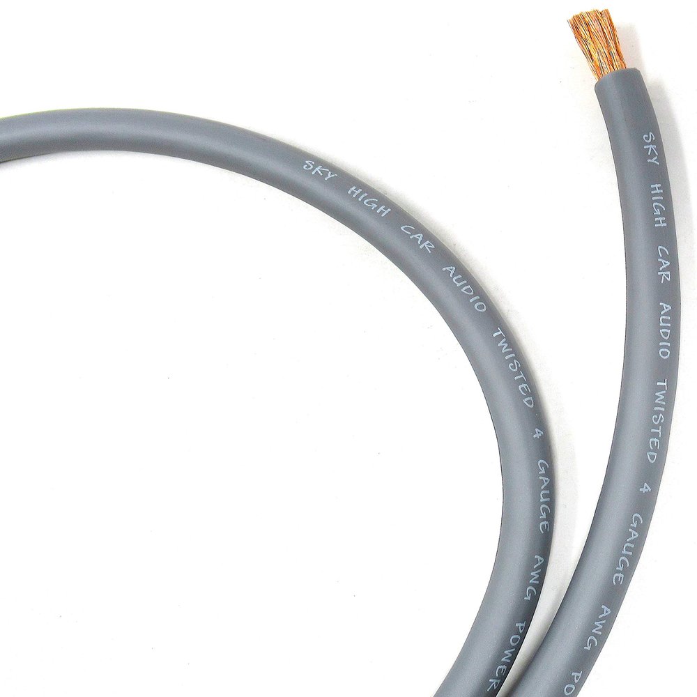 100 ft CCA 4 Gauge Oversized Silver Power Ground Wire Sky High Car Audio