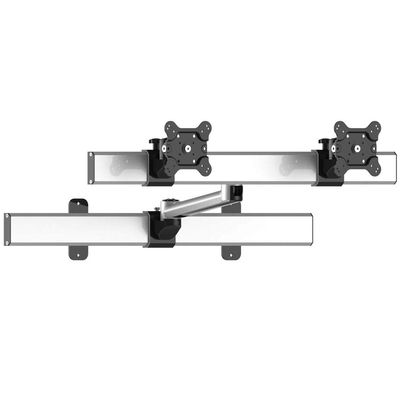 Continews Horizontal 2 Monitor Slideable Wall Mount with Swivel Arm