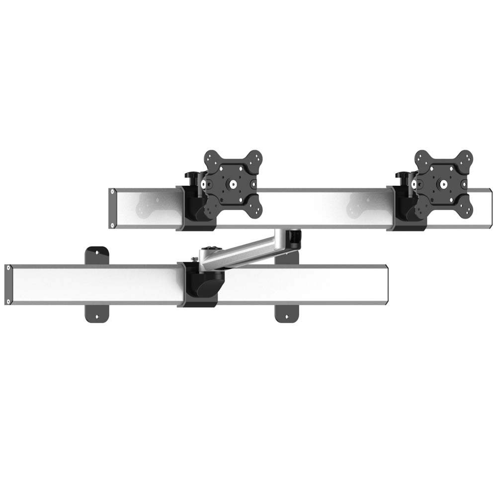 Continews Horizontal 2 Monitor Slideable Wall Mount with Swivel Arm
