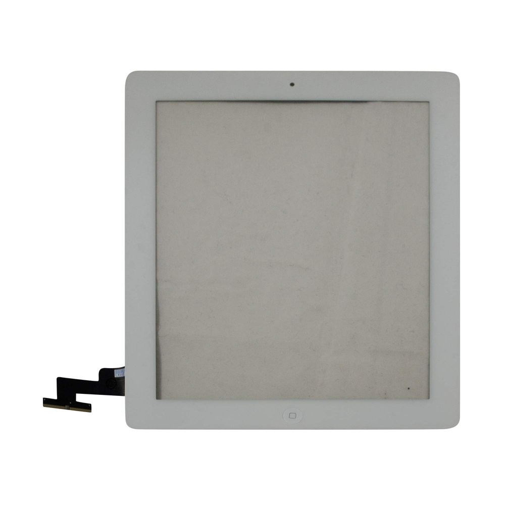 Best Shopper - Replacement Screen with Digitizer with Adhesive + Home Button + Return Small Plate Compatible with iPad 2 - White