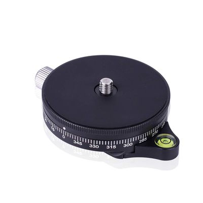 Camera Panoramic Panning Base with Arca Swiss Style Plate, 3/8" Screw Aluminum Alloy Panorama Ball Tripod Head with Bubble Level for Tripod Monopod DSLR Cameras, Load Capacity 22 LBS