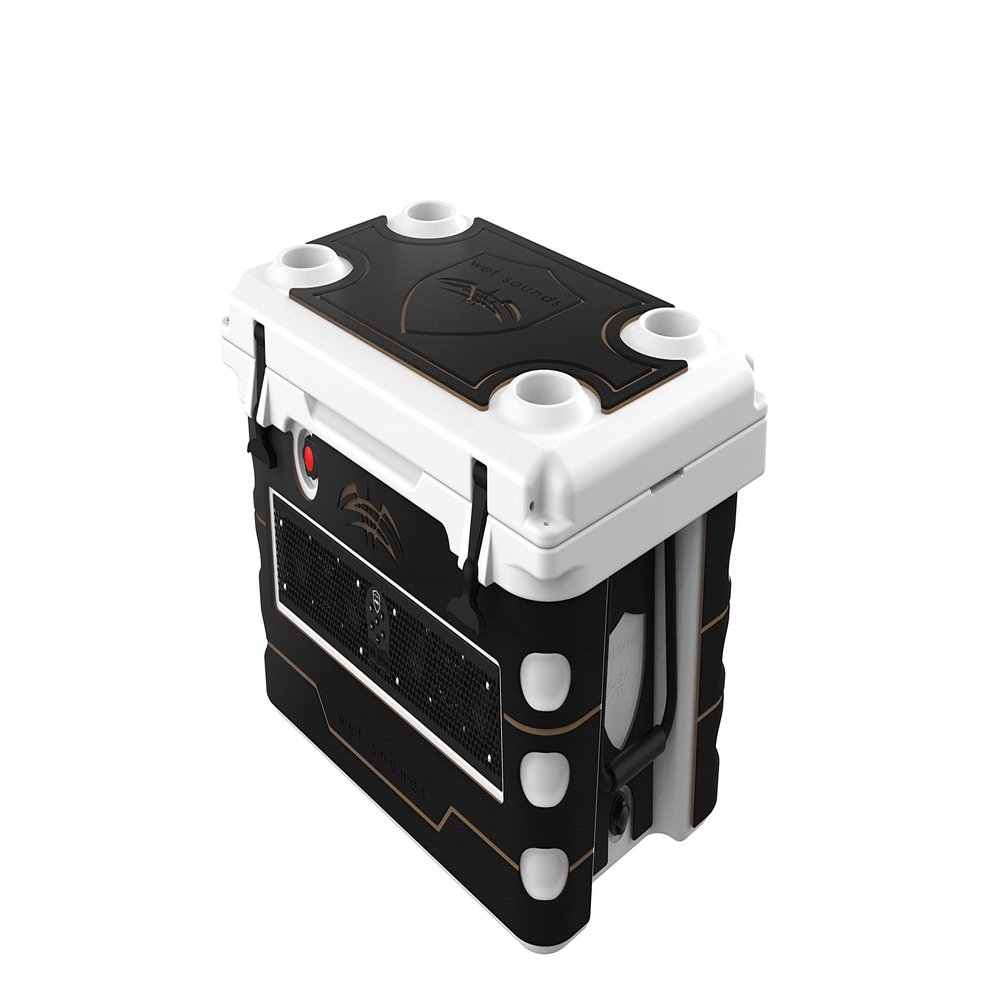 Wet Sounds Stealth SHIVR-55-WHT White High Output Audio Cooler Speaker System + Full Gator Step Kit - Black Over Whiskey