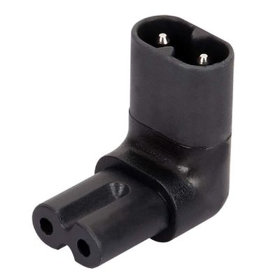 Tekit C7 to C8 UP/Down 90 Degree Adapter, IEC 60320 C8 Plug to C7 Receptacle Male to Female Extension Power Supply Main Adapter (C7 to Up Angled C8)