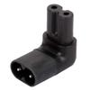 Tekit C7 to C8 UP/Down 90 Degree Adapter, IEC 60320 C8 Plug to C7 Receptacle Male to Female Extension Power Supply Main Adapter (C7 to Up Angled C8) view 2
