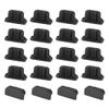 uxcell 20pcs Silicone Micro USB Cap Port Cover Anti Dust Protector 6.5mmx2.3mm Black view 1