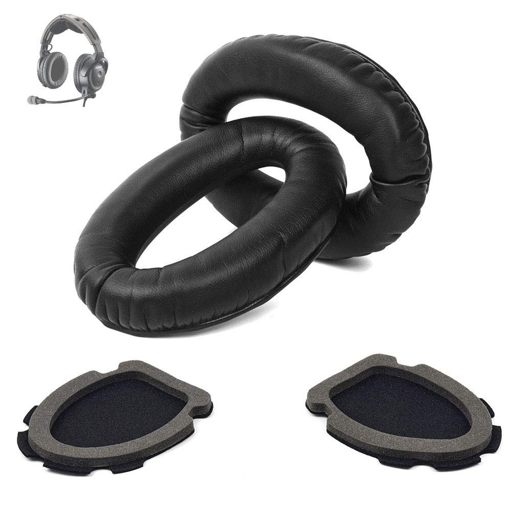 A20 Headset Replacement Ear Pads Ear Cushions Kit Compatible with Bose Aviation Headset X A10 A20 Headphone Ear Cups Ear Cover Earpads Repair Parts Memory Foam Earpads(Black)