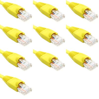 100 Feet Cat6 Slim Ethernet Network Patch Cables Yellow RJ45 m/m (10 Pack)