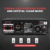 Pyle 4-Channel 1000W Power Amplifier with Bluetooth - Wireless Stereo Home Audio Receiver w/ Front Loading CD DVD Player, FM Radio, USB-A, Headphone, 2 Microphone w/ Echo, LED, Rack Mount - PD1000BA view 4