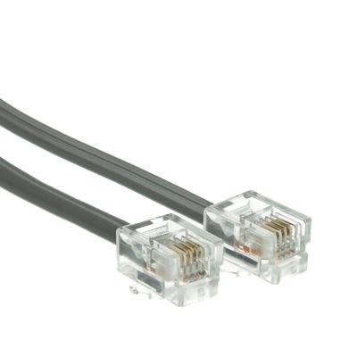 ACCL 50ft RJ11 6P/4C Straight Telephone Cord (Data), Modular Plug, Silver Satin, 4pk