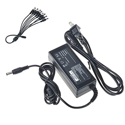 SLLEA DC 12V 5A Power Supply Adapter +8 Split Power Cable for CCTV Security Camera DVR