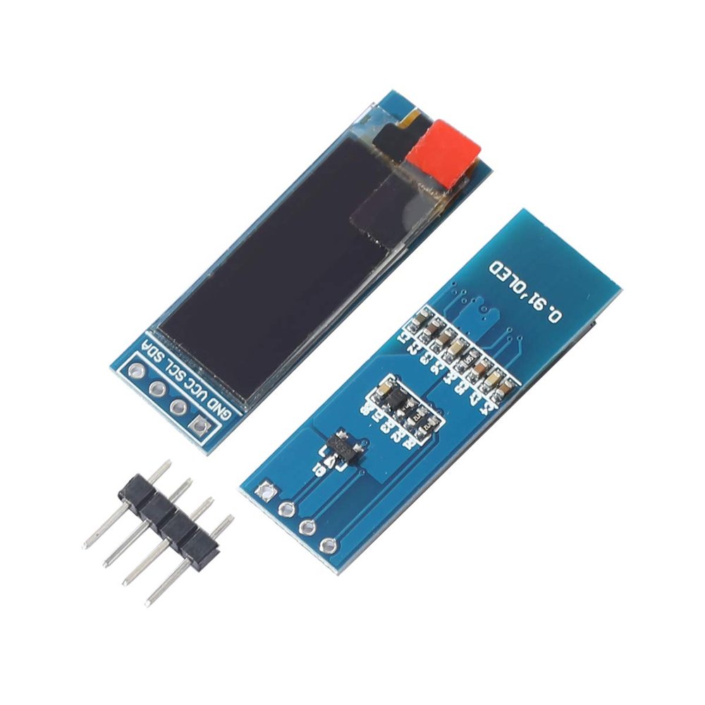 0.91 inch 128x32 I2C IIC Serial OLED LCD Screen DIY Module 4-PIN DC 3.3V 5V 12832 SSD1306 Low Consumption LED Display Compatible with PIC Ar-duino