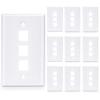 10-Pack 3 Port Keystone Wall Plate, Triple Gang White Jack Insert for Ethernet, Coax, HDMI Standard Size WallPlate Cover for Home & Office view 1