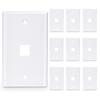 10-Pack 1 Port Keystone Wall Plate, Single Gang White Jack Insert for Ethernet, Coax, HDMI  Standard Size WallPlate Cover for Home & Office view 1