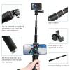 AFAITH Selfie Stick for GoPro Hero 13 12 11 10 9 8 7 6 5 4 Mini Max Session, Insta360, DJI OSMO Action Camera, Aluminum Alloy GoPro Selfie Stick with Stable Tripod Waterproof Handheld Monopod view 4