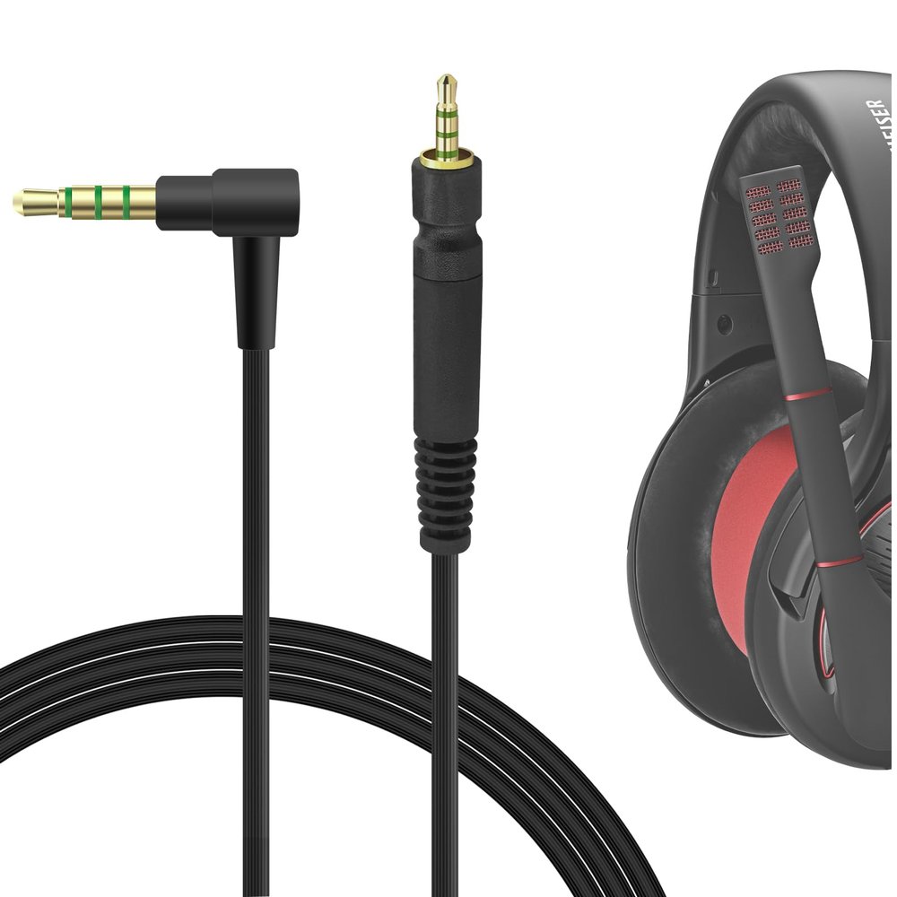 GEEKRIA Audio Cable Compatible with Sennheiser Game One, Game Zero, PC 373D, GSP 350, GSP 500, GSP 600 Headsets, 2.5mm AUX Gaming Headset Replacement Stereo Cord (5.6ft/1.7m)
