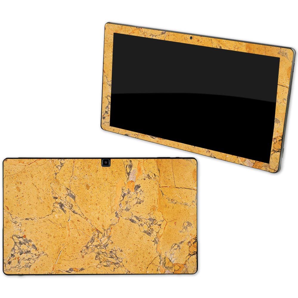 MightySkins Skin Compatible with NuVision Supreme 1001 Tablet - Saffron Marble | Protective, Durable, and Unique Vinyl Decal wrap Cover | Easy to Apply, Remove, and Change Styles | Made in The USA