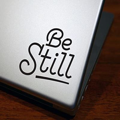 Be Still Laptop Decal, Know That I Am God Planner Sticker - Psalms 46:10, Bible Verse, Christian Sayings, Gift - Vinyl for Water Bottle (4 inches Wide, Black)