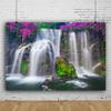 Baocicco 8x6.5ft Beautiful Waterfall Backdrops for Photography Summer Theme Party Holiday Festival Purple Flowers Lake Wedding Photo Backdrop Adults Children Photo Studio Video Shooting Props Booth view 2