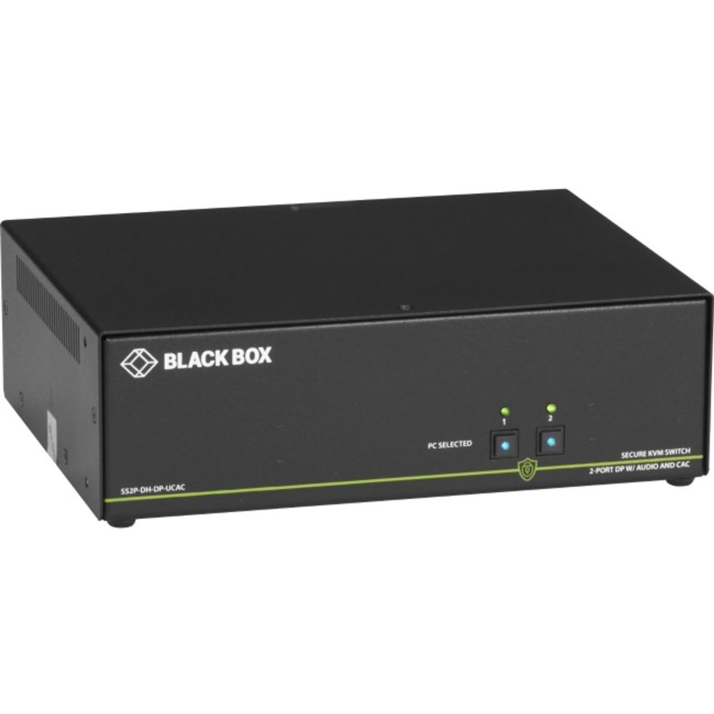 Black Box SS2P-DH-DP-UCAC Secure NIAP 3.0 KVM Switch - Dual-Head, DISPLAYPORT, CAC, 4K, 2-Port