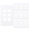 10-Pack 6 Port Keystone Wall Plate, Hexa Gang White Jack Insert for Ethernet, Coax, HDMI Standard Size WallPlate Cover for Home & Office view 1