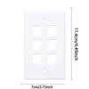10-Pack 6 Port Keystone Wall Plate, Hexa Gang White Jack Insert for Ethernet, Coax, HDMI Standard Size WallPlate Cover for Home & Office view 4