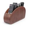 Londo Remote Control Holder with 5 Pockets - Store DVD, Blu-Ray, TV, Roku or Apple TV Remotes - Italian Genuine Leather with Suede Lining - Slim, Compact Living or Bedroom Storage view 1