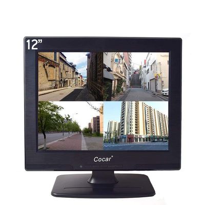 Cocar 12 Inch LCD Security CCTV Monitor VGA HDMI AV BNC, 4:3 HD Display LED Backlight Screen with USB Drive Player for Home Surveillance Camera STB PC 800x600 Resolution Built-in Speaker Audio in/Out