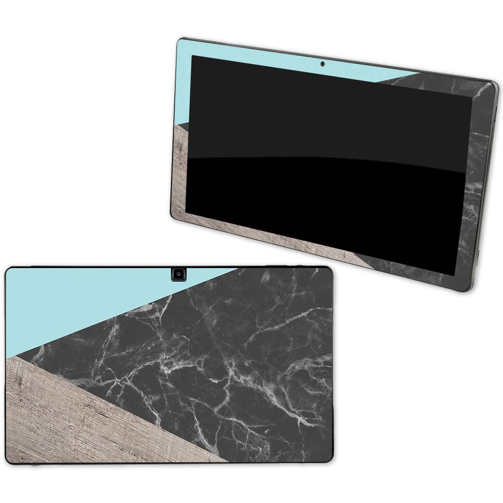 MightySkins Skin Compatible with NuVision Supreme 1001 Tablet - Wood and Marble | Protective, Durable, and Unique Vinyl Decal wrap Cover | Easy to Apply, Remove, and Change Styles | Made in The USA